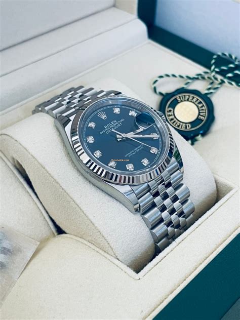 rolex datejust 36 bleu cannelé|rolex chrono24.